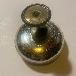 Vintage‎ Perfume Bottle Crackle Glass With Atomizer.